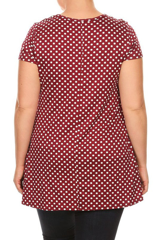 Polka Dot Tunic -Plus Size - Pikemla