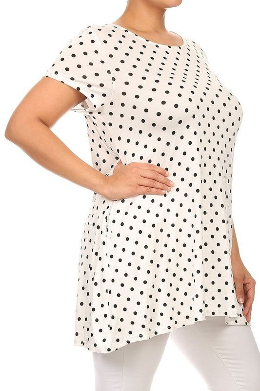 Polka Dot Tunic -Plus Size - Pikemla