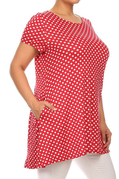 Polka Dot Tunic -Plus Size - Pikemla