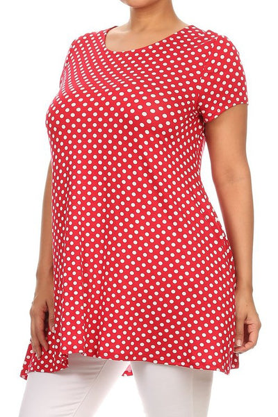 Polka Dot Tunic -Plus Size - Pikemla