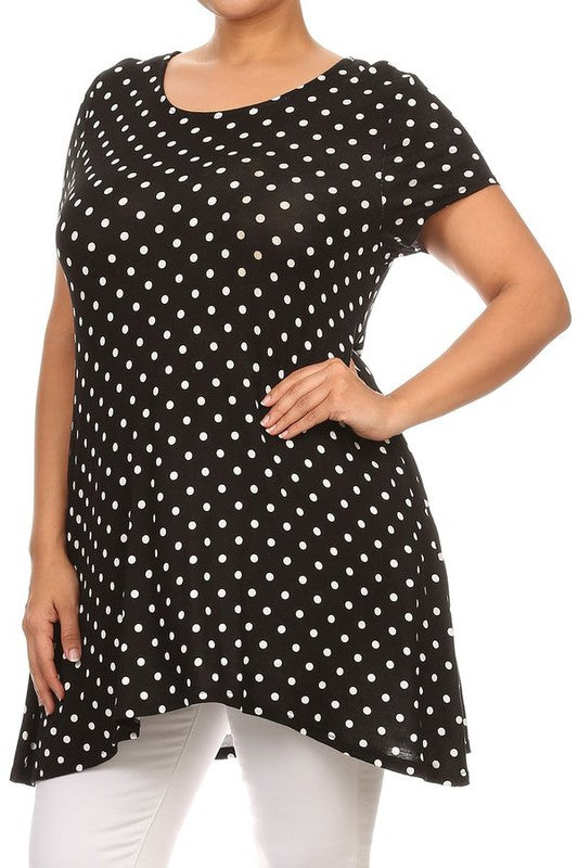 Polka Dot Tunic -Plus Size - Pikemla