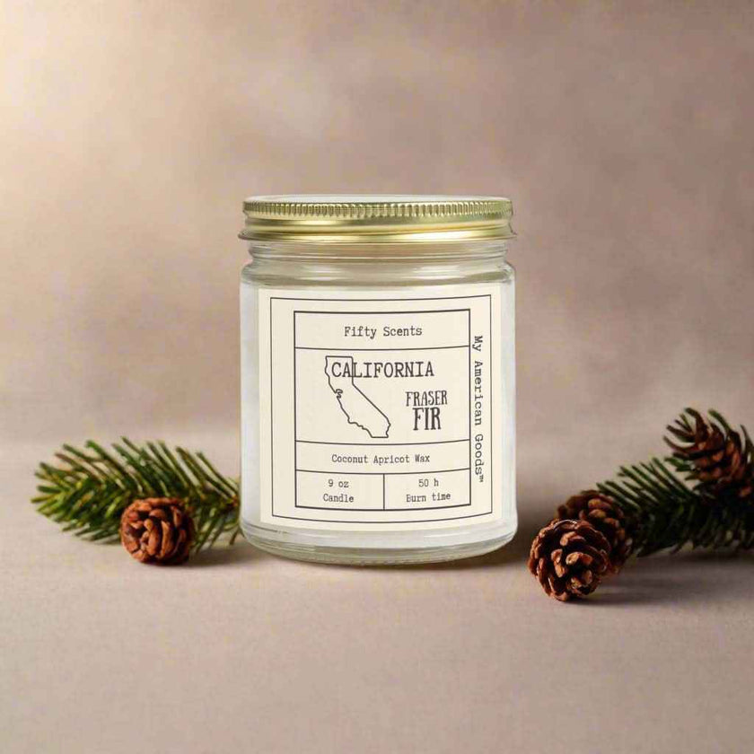 California Frasier Fir Scented Candle - Coconut Apricot Wax