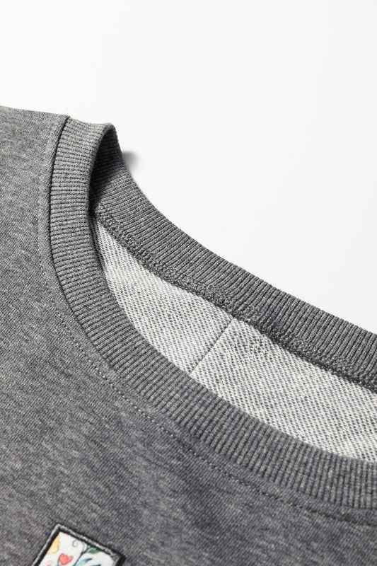 Floral LOVE Reverse Seam Patchwork Long Sleeve Swe