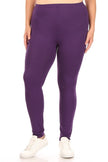 Solid high rise Fitted leggings -Plus Sized - Pikemla