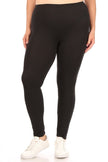 Solid high rise Fitted leggings -Plus Sized - Pikemla