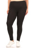 Solid high rise Fitted leggings -Plus Sized - Pikemla