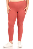 Solid high rise Fitted leggings -Plus Sized - Pikemla