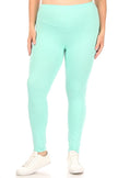 Solid high rise Fitted leggings -Plus Sized - Pikemla