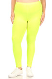 Solid high rise Fitted leggings -Plus Sized - Pikemla