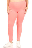 Solid high rise Fitted leggings -Plus Sized - Pikemla