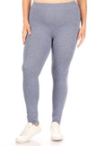 Solid high rise Fitted leggings -Plus Sized - Pikemla