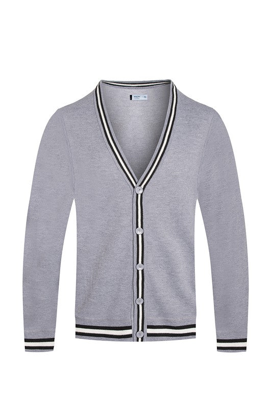 Men’s Striped Cardigan - Pikemla