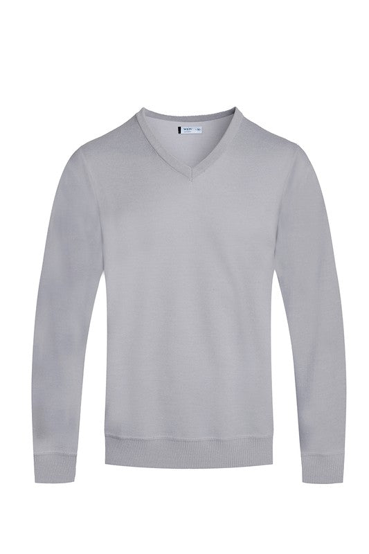 Men’s Solid Long Sleeved V-Neck Tee - Pikemla