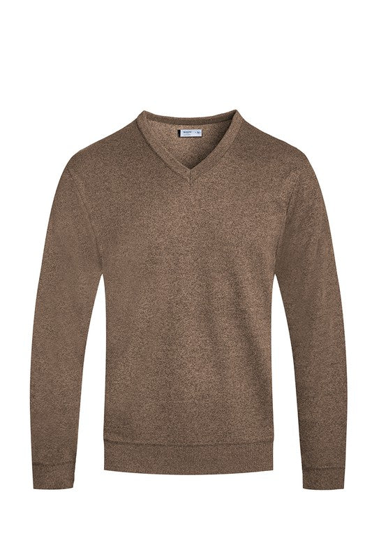 Men’s Solid Long Sleeved V-Neck Tee - Pikemla