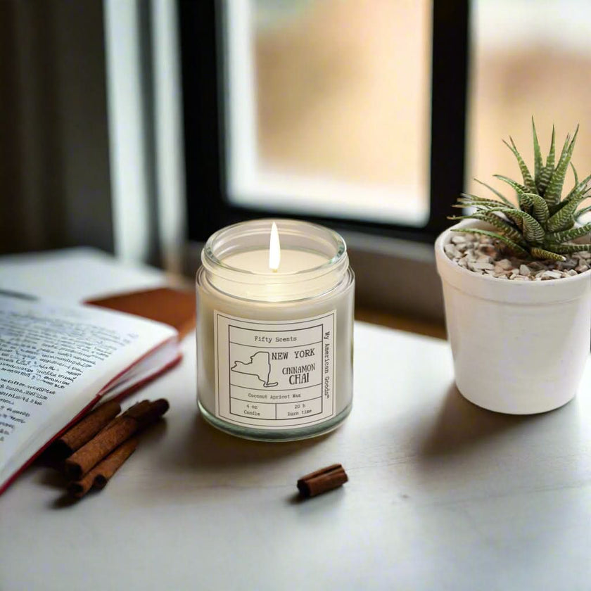New York - Cinnamon Chai Scented Candle - Coconut Apricot Wax