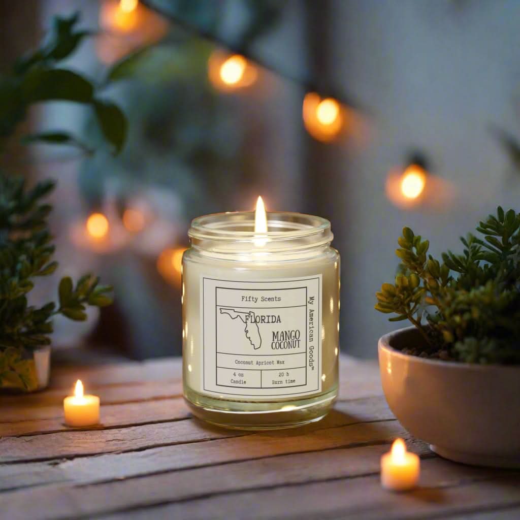 Florida Mango Coconut Scented Candle - Aromatic Home Decor