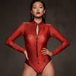 Zipper Swimsuit with Sleeves / Bodysuit / RED QUEEN