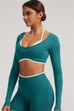 The Elevate Long Sleeve Crop top Shorts 2-Piece Set