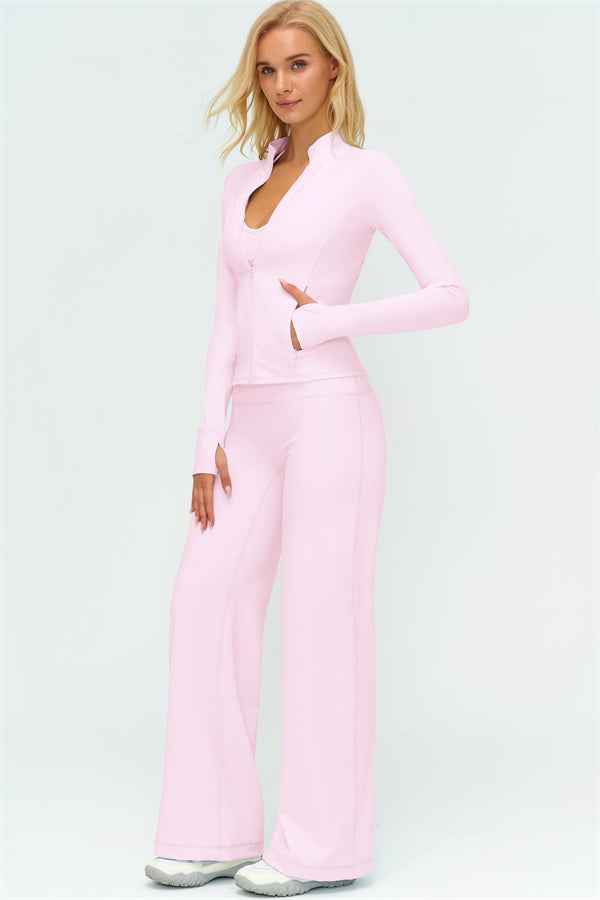 The Twirl Zip Jacket Sports Bra New Straight Leg Pants 3-Piece Set