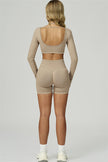The Prime Long Sleeve Crop Top Shorts 2-Piece Set