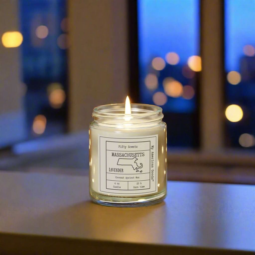 Massachusetts - Lavender Scented Candle - Coconut Apricot Wax