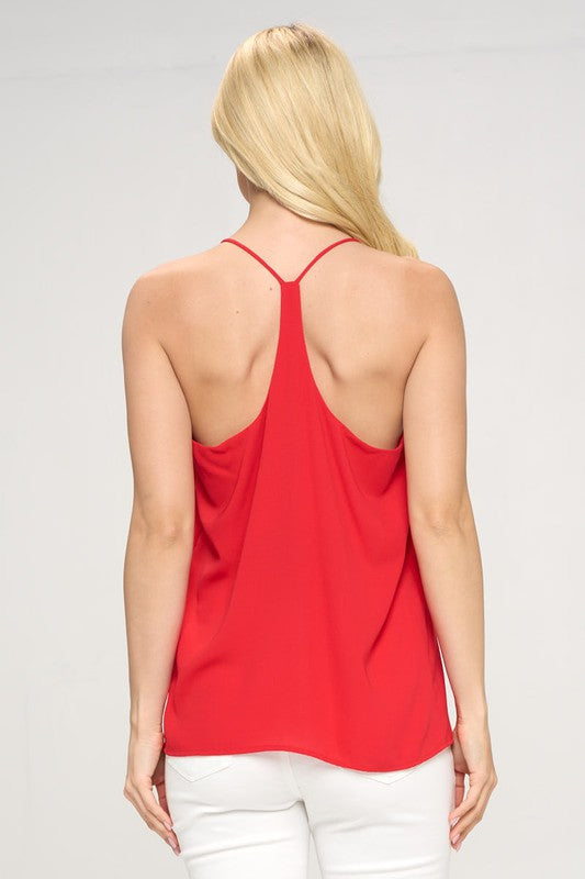 Solid V neck Racerback Top - Pikemla