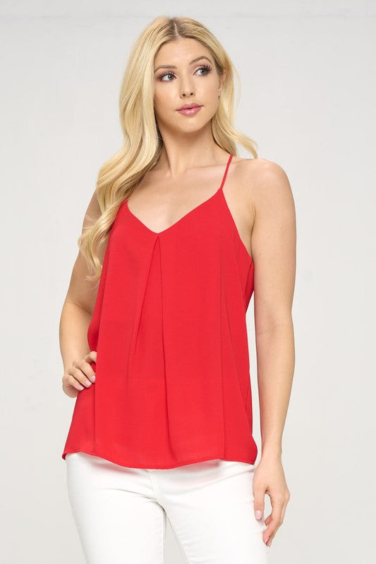 Solid V neck Racerback Top - Pikemla