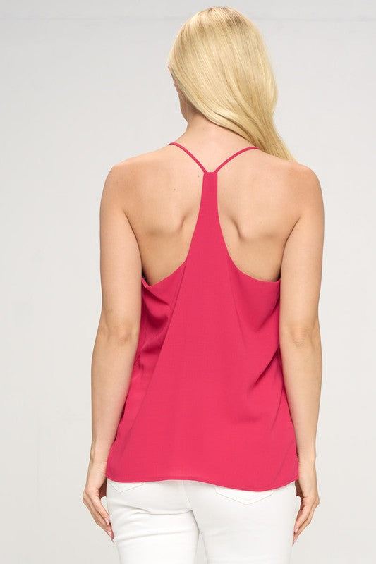 Solid V neck Racerback Top - Pikemla