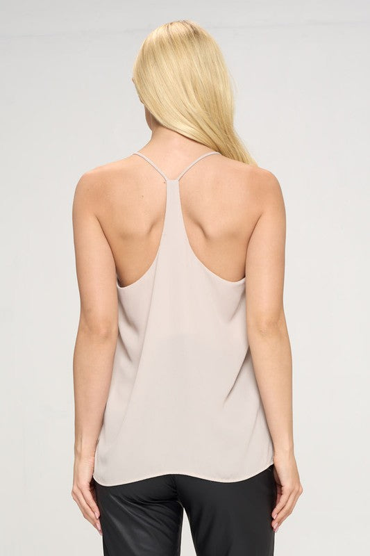 Solid V neck Racerback Top - Pikemla