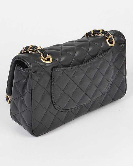 Quilted Turn Lock Convertible Shoulder Bag - Pikemla
