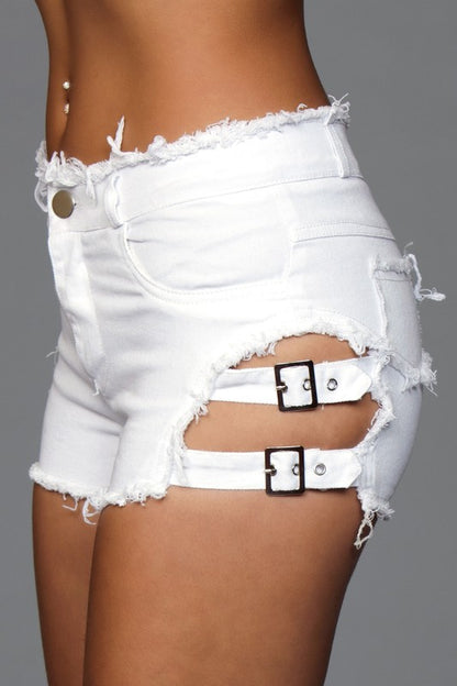 Buckled Down Denim Shorts - Pikemla