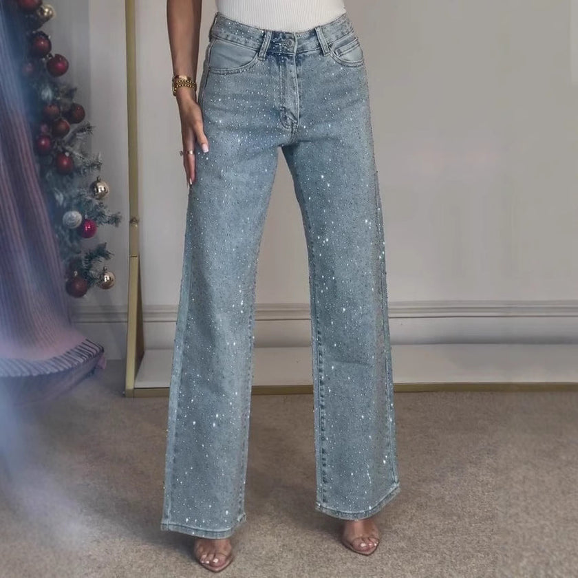 Women's High-end High Waist Straight Personalized Hot Girl High Street Trousers
