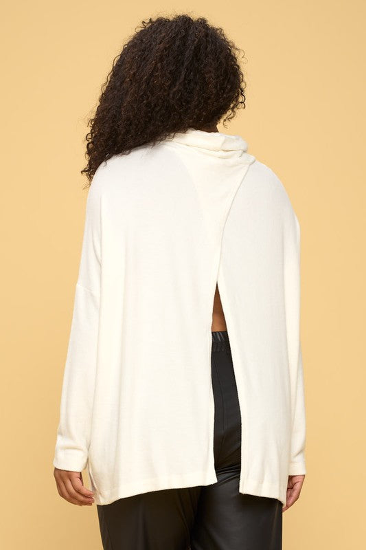 vory Long Sleeve Open Back Pullover Top - Pikemla