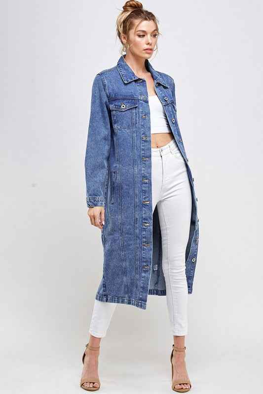 WHITE NON-STRETCH THIRD QUARTER DENIM JACKET