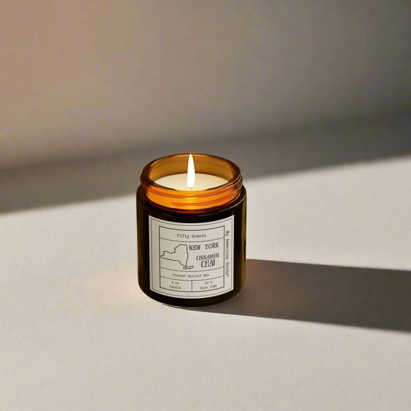New York - Cinnamon Chai Scented Candle - Coconut Apricot Wax