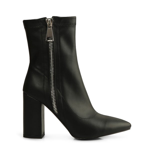 VALERIA POINTED TOE HIGH ANKLE BOOTS - Pikemla