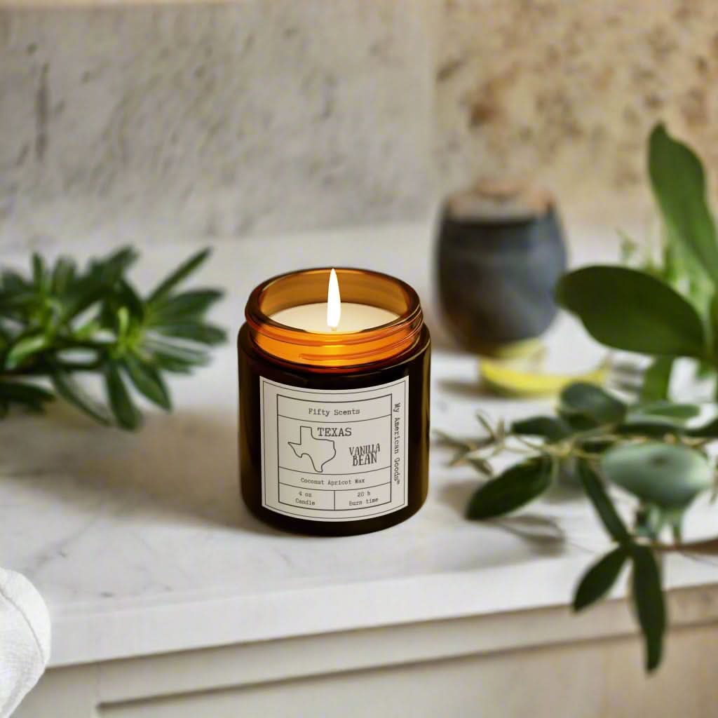 Texas - Vanilla Bean Scented Candle - Coconut Apricot Wax