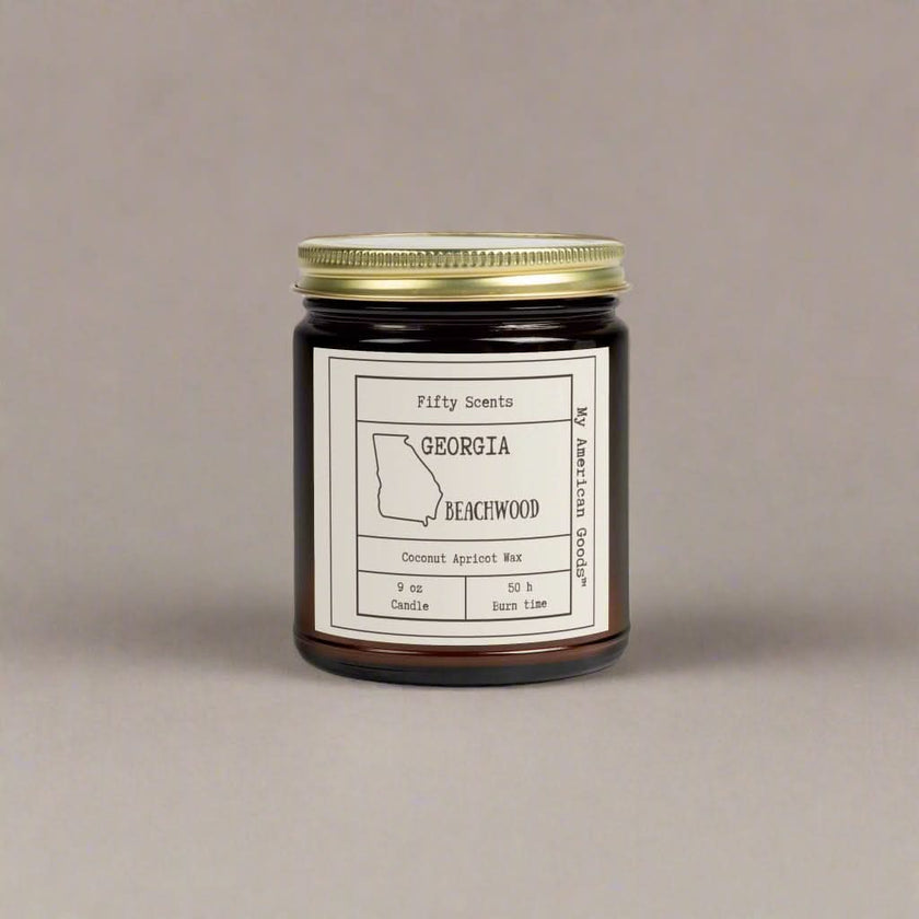Georgia - Cozy Scented Candles - Coconut Apricot Wax - Beachwood Fragrance