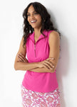 Magenta 1/4 Zip Sleeveless Sport Top