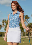 Seaside Floral 1/4 Zip Sleeveless Sport Top