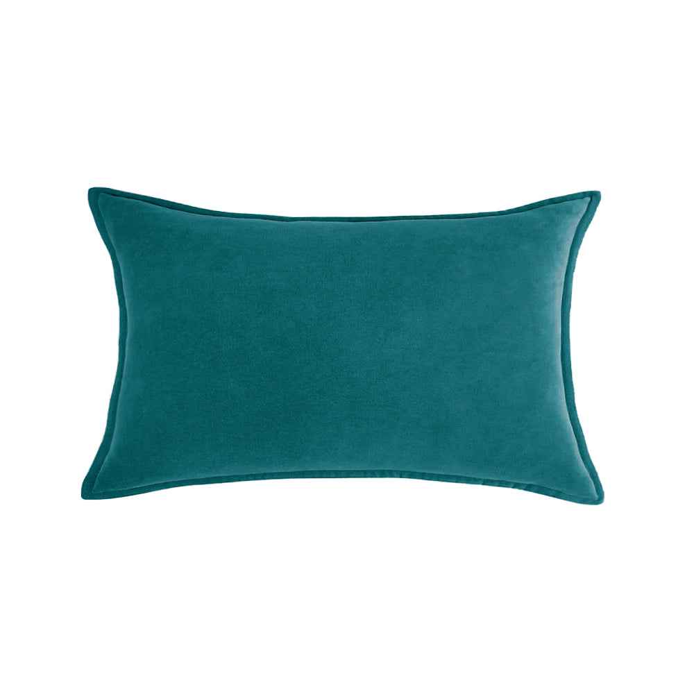 Luxe velvet lumbar pillow 19 colors classic flange edge elegant solid color accent insert included 12