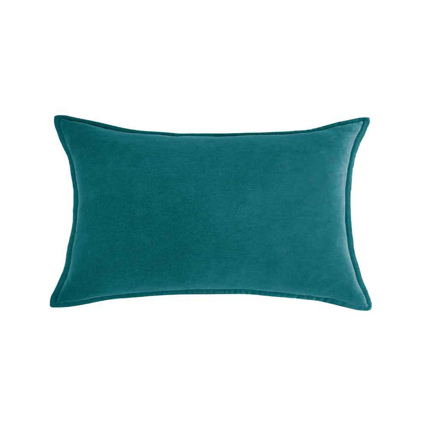 Luxe velvet lumbar pillow 19 colors classic flange edge elegant solid color accent insert included 12