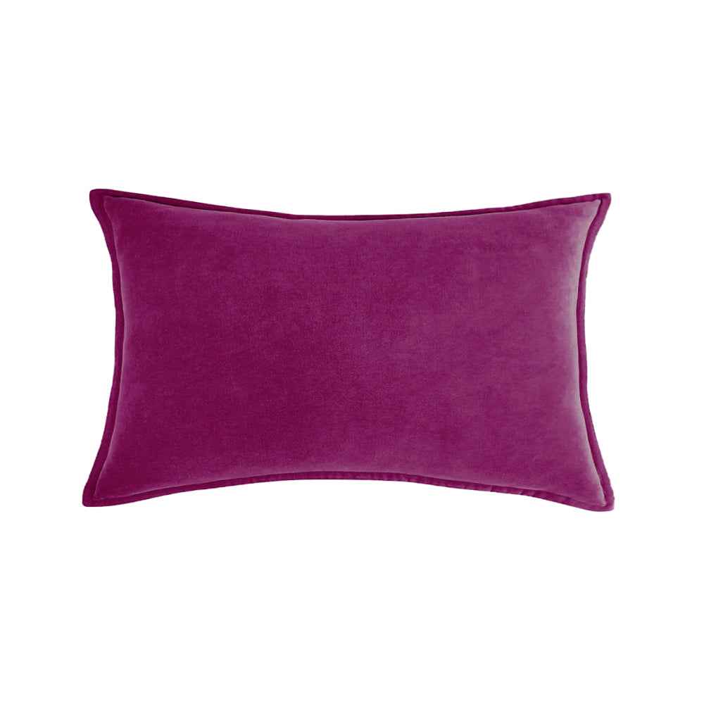 Luxe velvet lumbar pillow 19 colors classic flange edge elegant solid color accent insert included 12