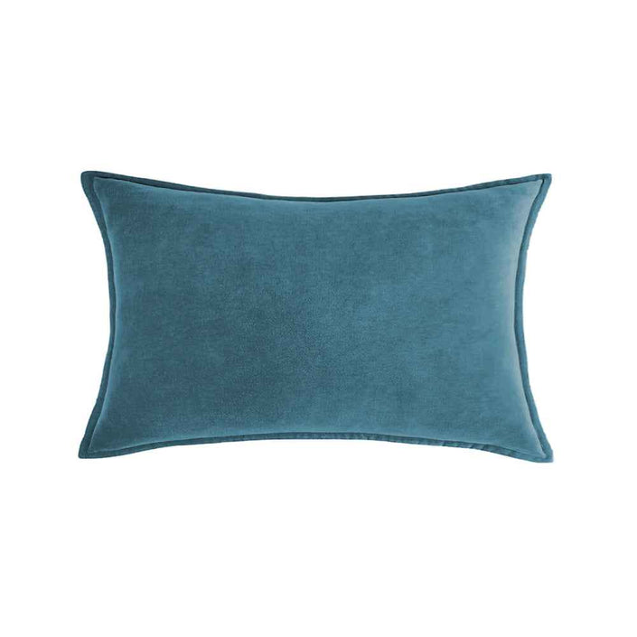 Luxe velvet lumbar pillow 19 colors classic flange edge elegant solid color accent insert included 12