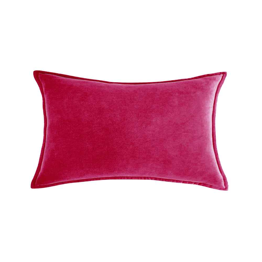 Luxe velvet lumbar pillow 19 colors classic flange edge elegant solid color accent insert included 12