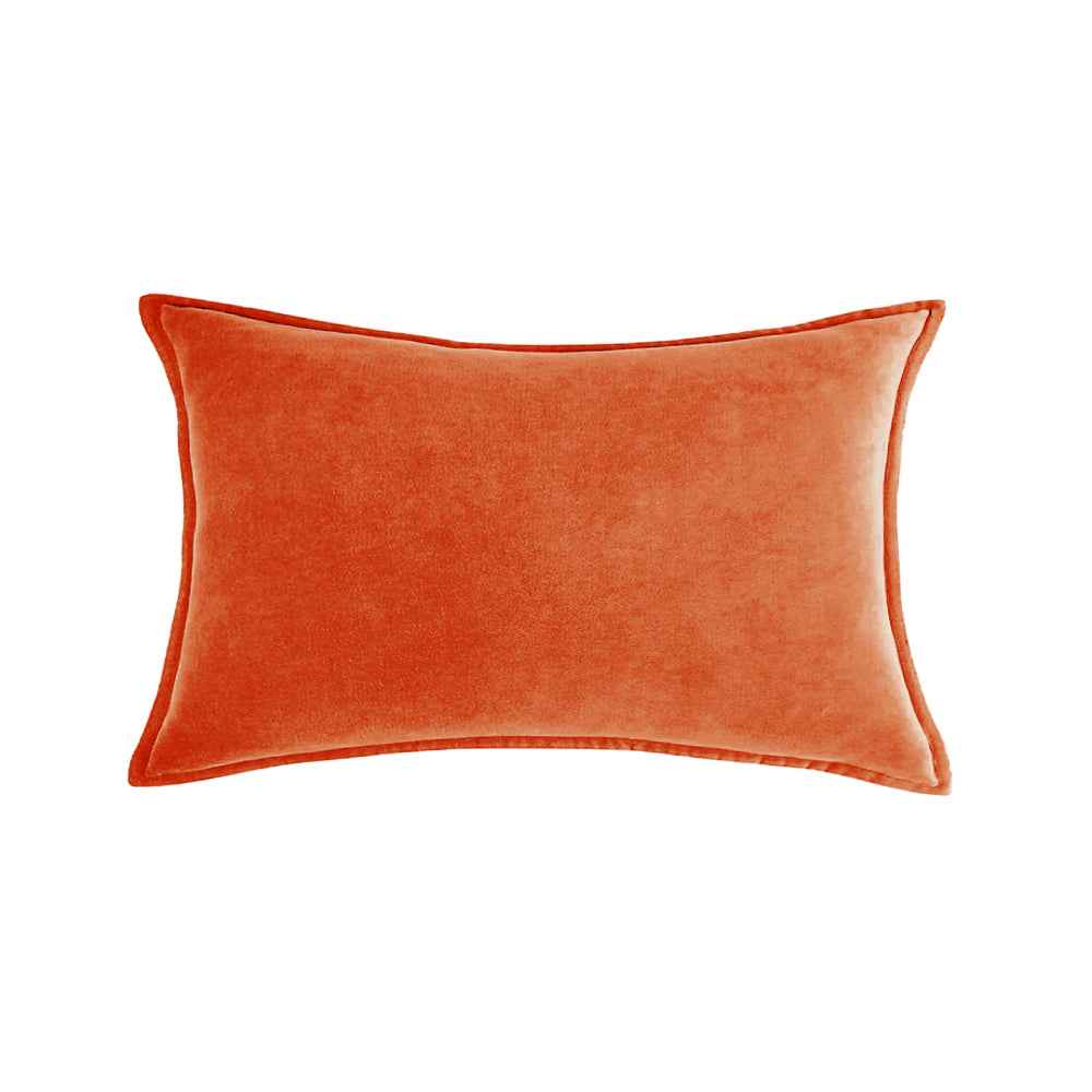 Luxe velvet lumbar pillow 19 colors classic flange edge elegant solid color accent insert included 12