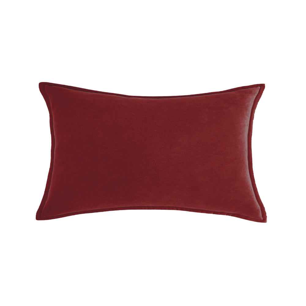 Luxe velvet lumbar pillow 19 colors classic flange edge elegant solid color accent insert included 12