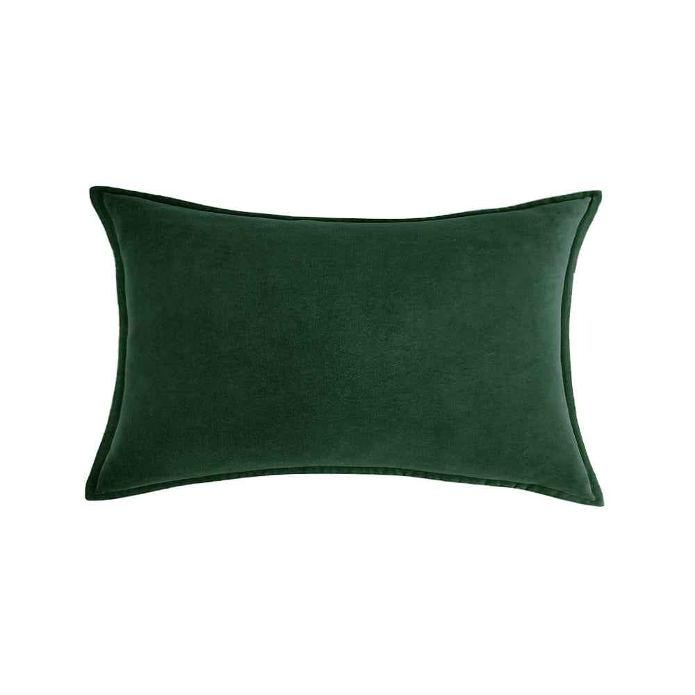 Luxe velvet lumbar pillow 19 colors classic flange edge elegant solid color accent insert included 12