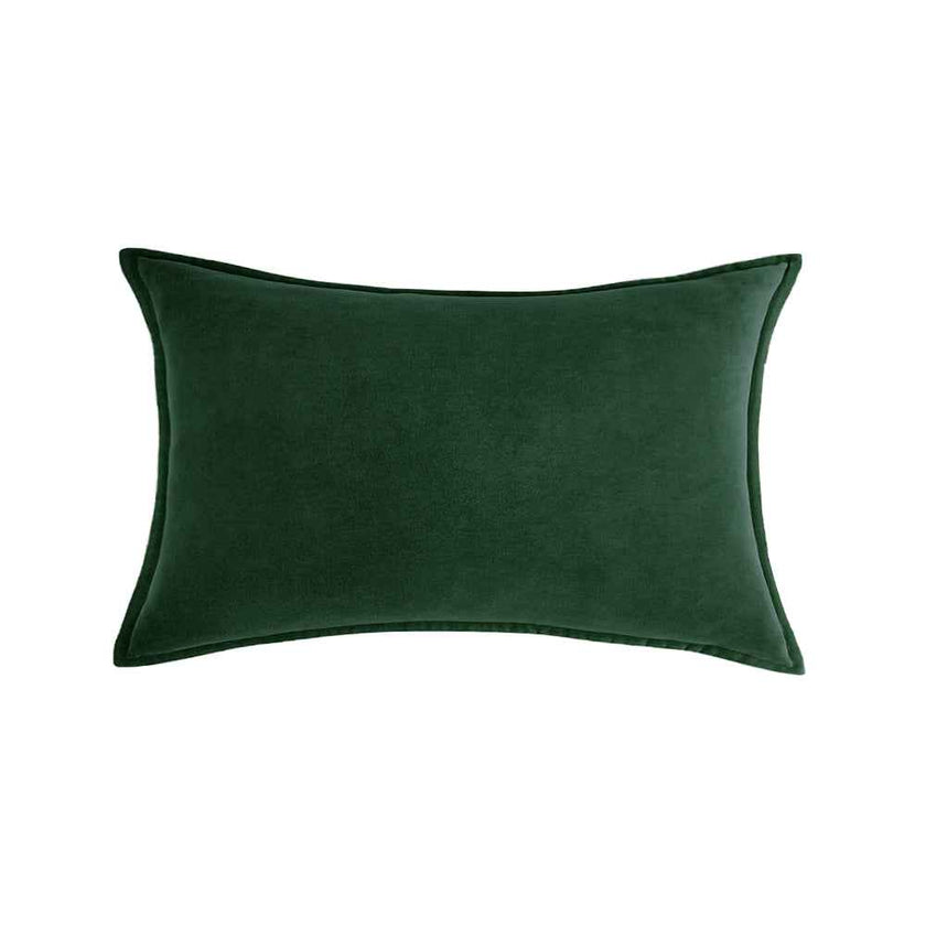 Luxe velvet lumbar pillow 19 colors classic flange edge elegant solid color accent insert included 12