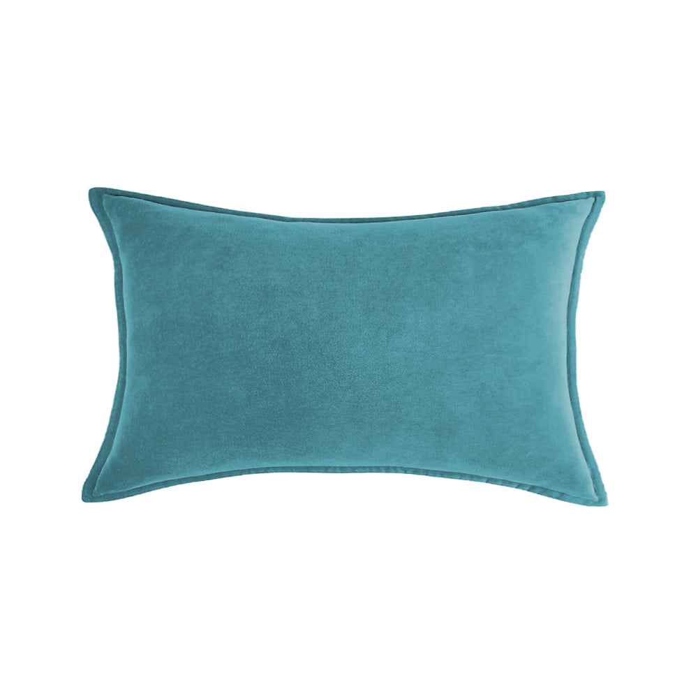 Luxe velvet lumbar pillow 19 colors classic flange edge elegant solid color accent insert included 12